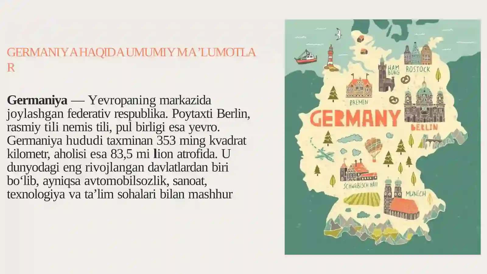 GERMANIYA HAQIDA UMUMIY MA’LUMOTLAR 2