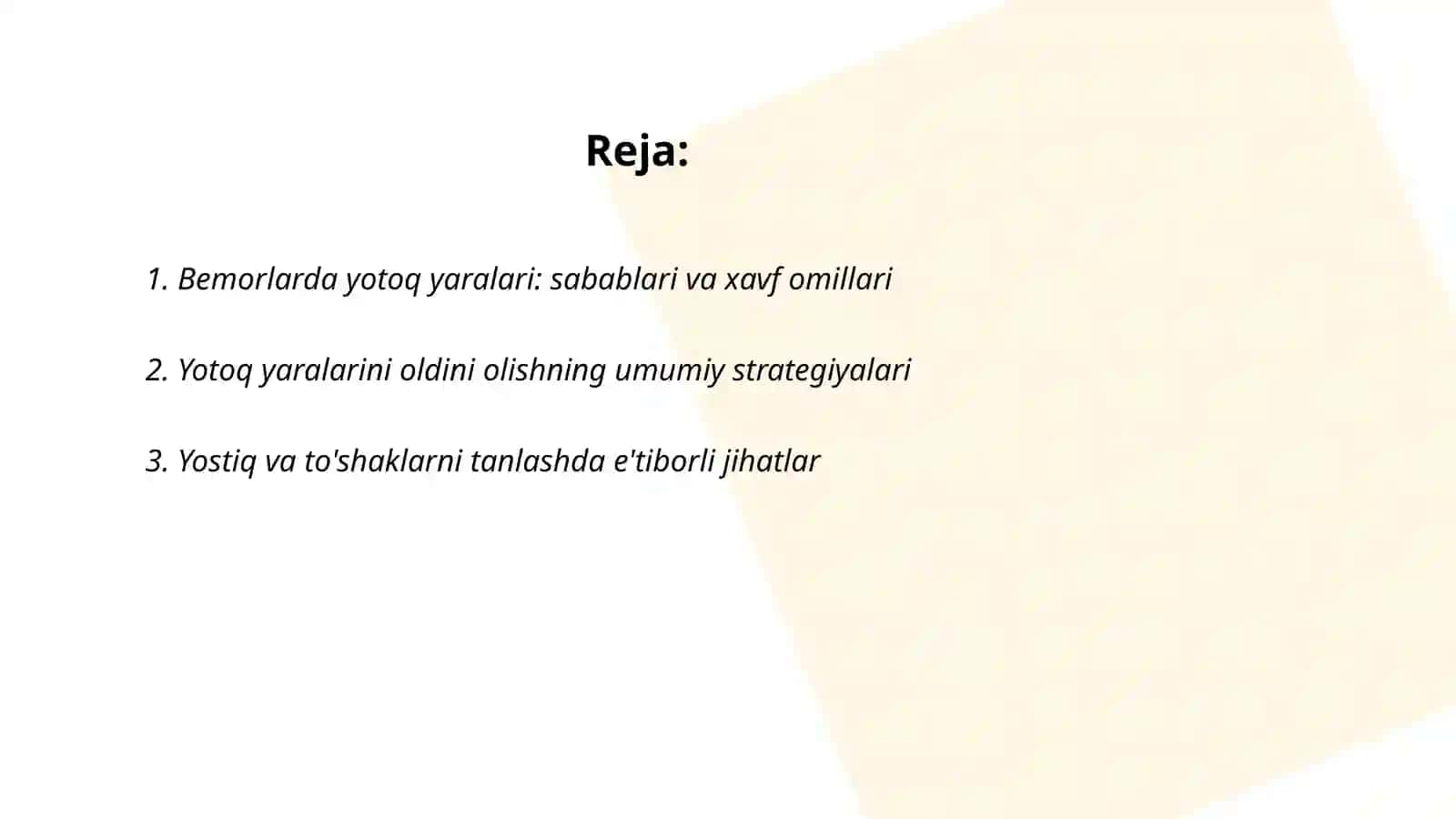Bemorlarda yotoq yaralarni oldini olish 2