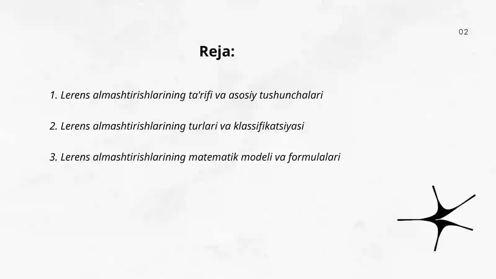 Lerens almashtirishlari va undan chiqadigan xulosalar 2