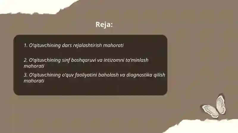 Oʻqituvchining ta'lim jarayonidagi mahorati 2