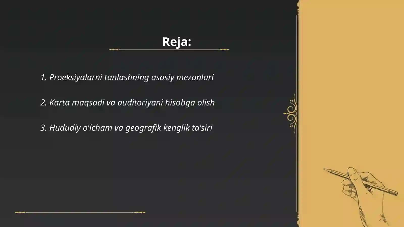 Kartografik proeksiyalarni tanlash 2