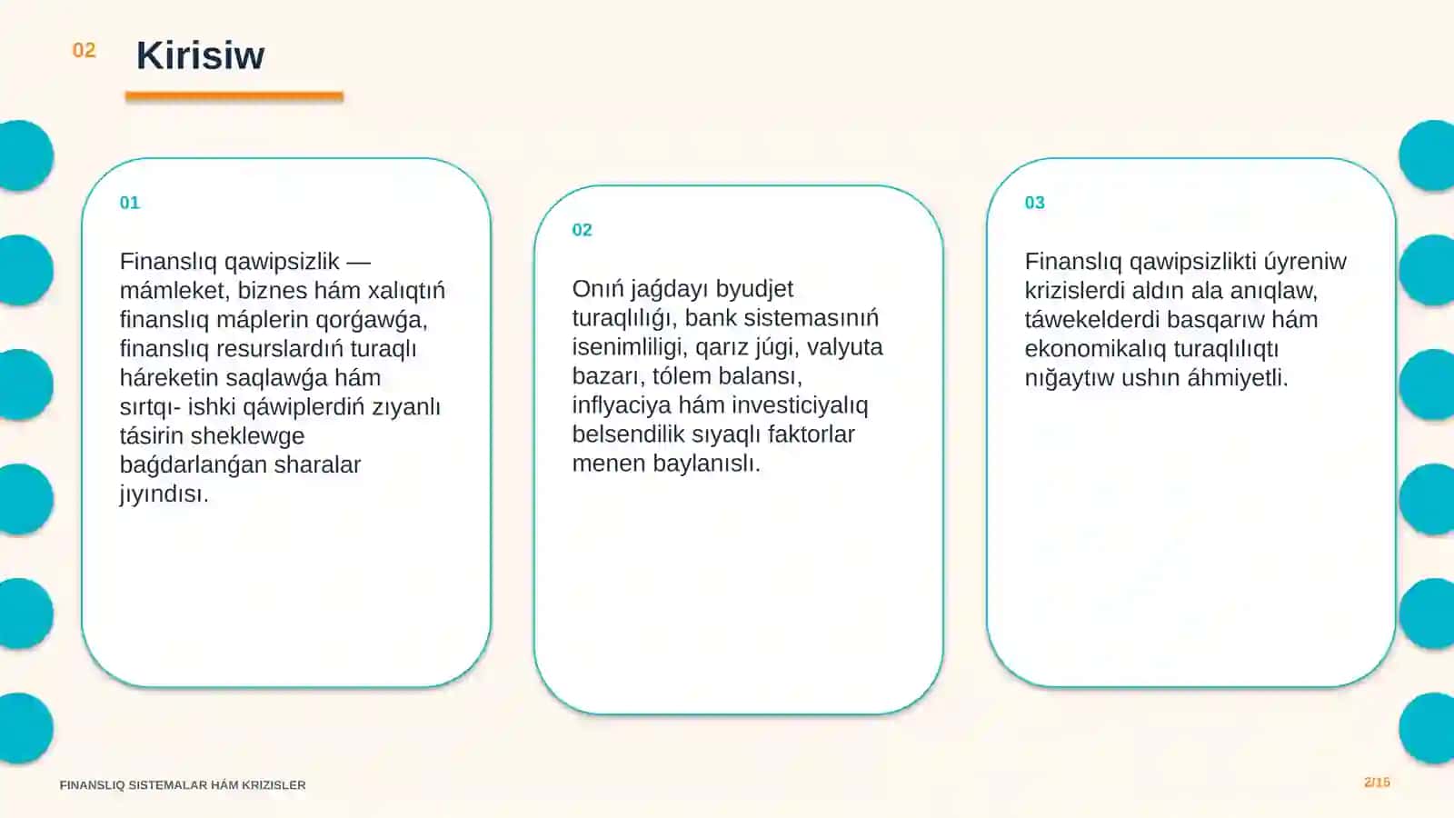 FINANSLIQ SISTEMALAR HÁM KRIZISLER 2