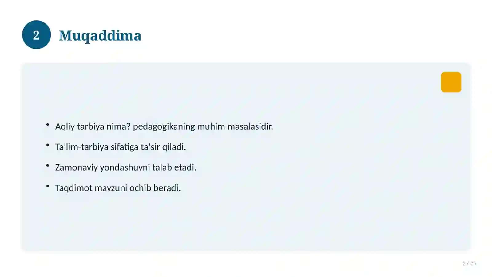 Aqliy tarbiya nima? 2