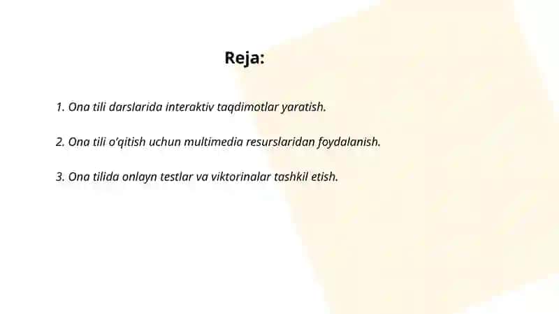 Ona tili oʻqitishda AKT dan foydalanish mazmuni va imkoniyatlari 2
