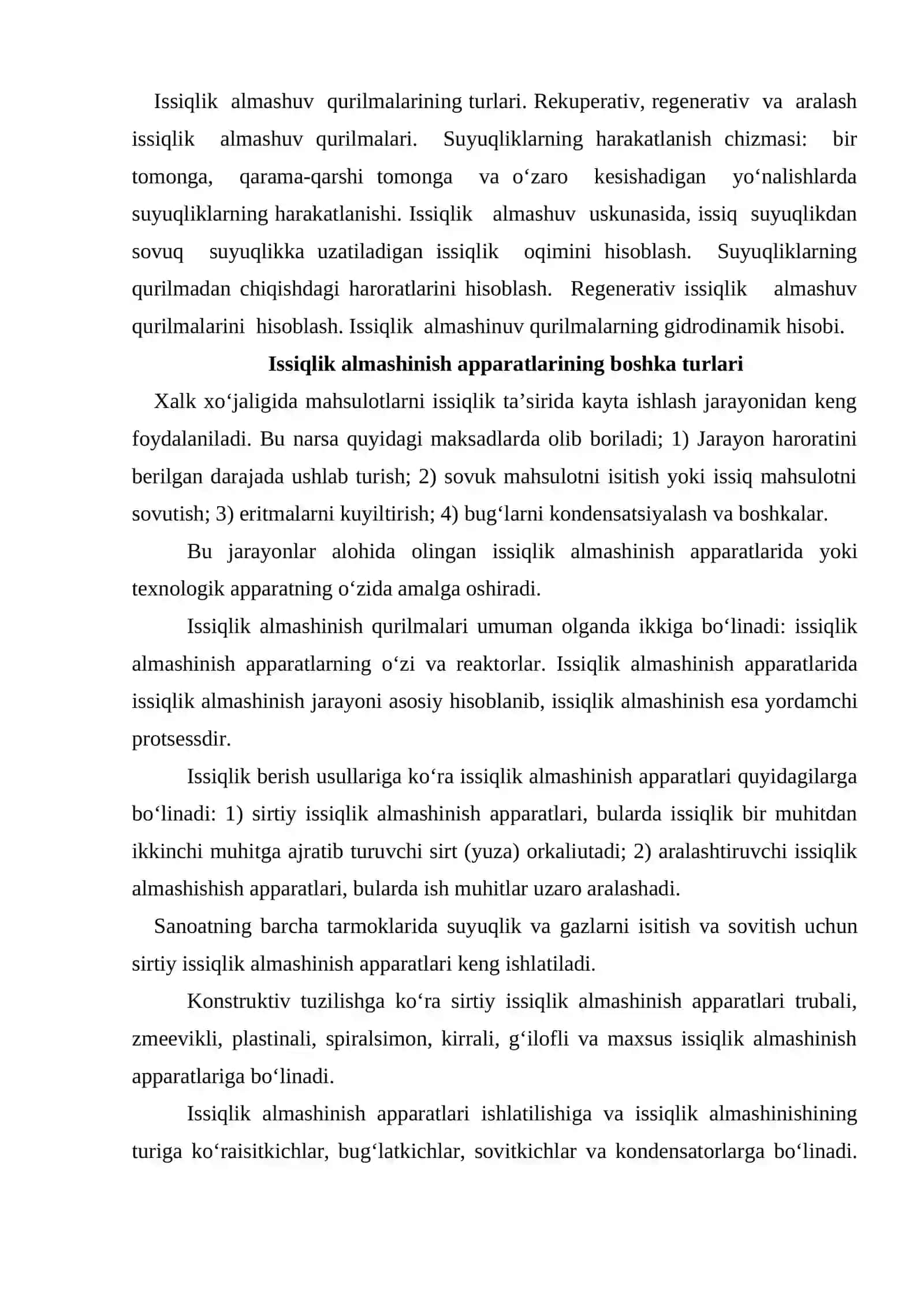 Issiqlik almashiv apparatlari 2