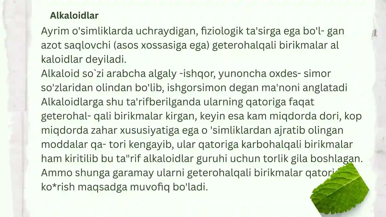 ALKALOIDLARPIRIDIN VA PIPERIDIN HOSILALARI 2