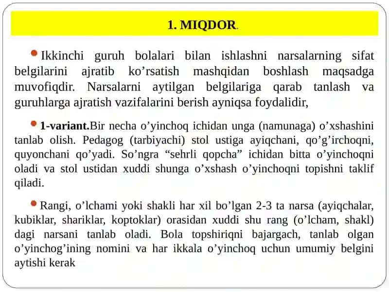 Tevarak atrofda turgan bitta va bir qancha narsalarni topa olish 2