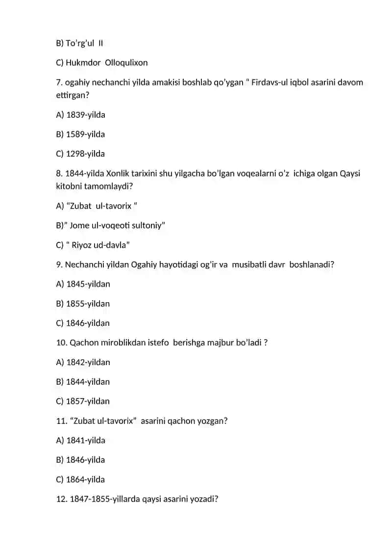 Muhammad Rizo Ogahiy danTEST 2