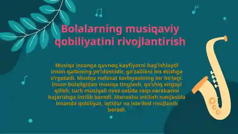 Bolalarning musiqaviy qobiliyatini rivojlantirish 2