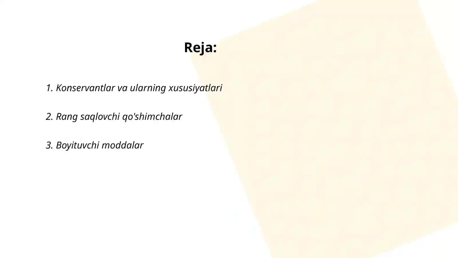 Konservantlar va ularning xususiyatlari 2