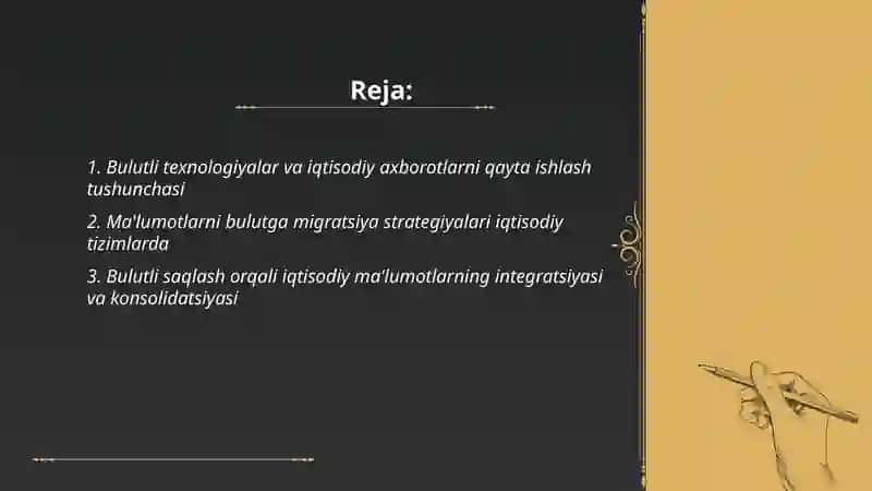 Iqtisodiy axborotlarni qayta ishlash jarayonida bulutli texnologiyalardan foydalanish 2