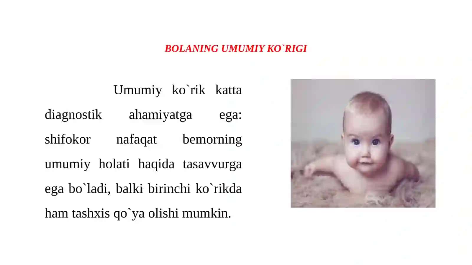 Bemor bolani umumiy ko‘zdan kechirish 2