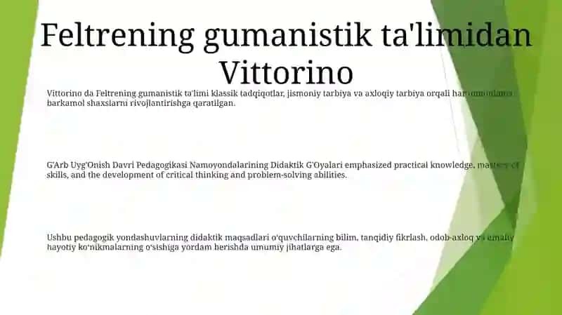 G'Arb Uyg'Onish Davri Pedagogikasi Namoyondalarining Didaktik G'Oyalari 2