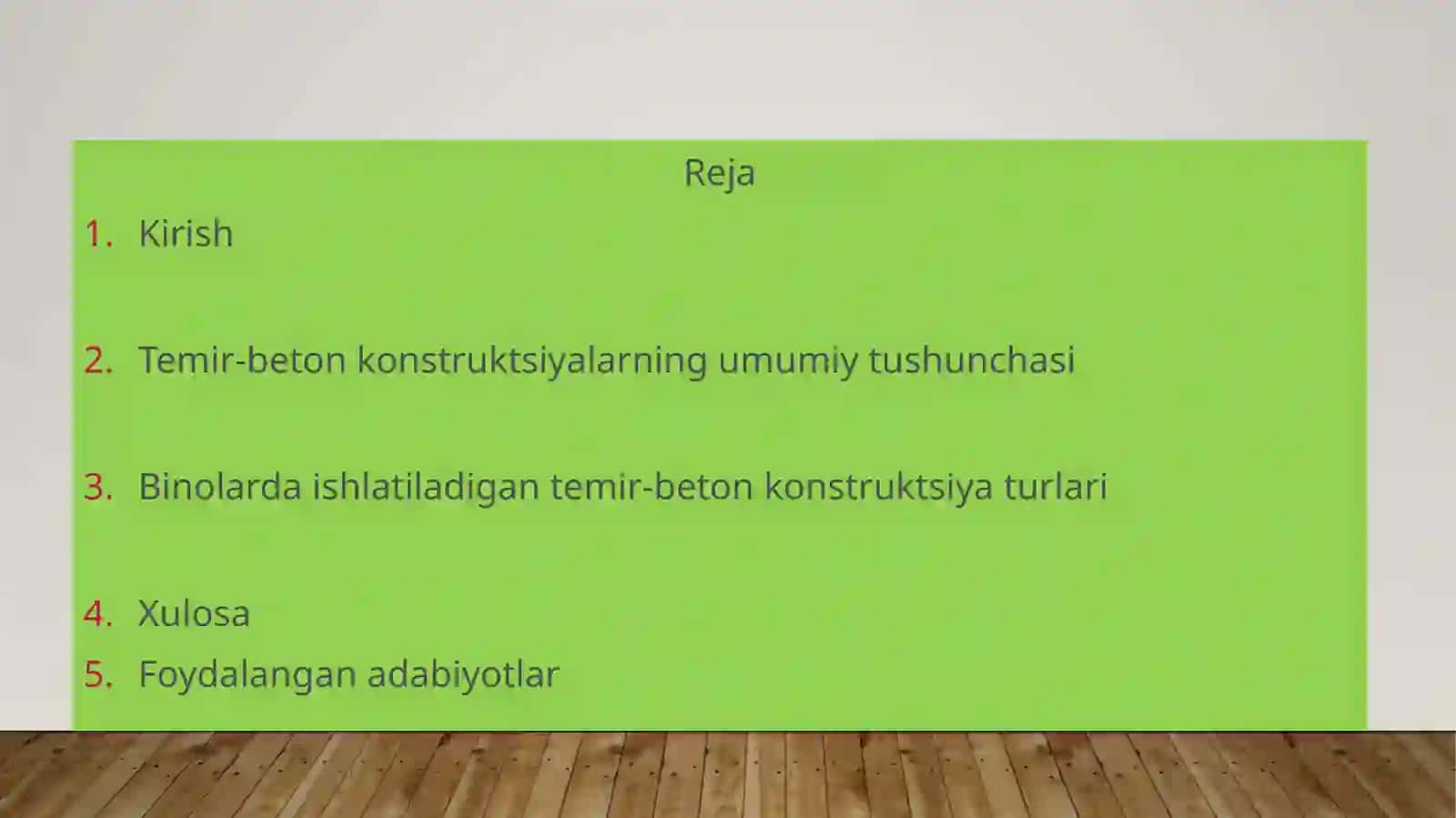 Binolarda ishlatiladigan temir-beton konstruksiyalarning turlari va ularga qo‘yiladigan talablar mavzusida taqdimot 2