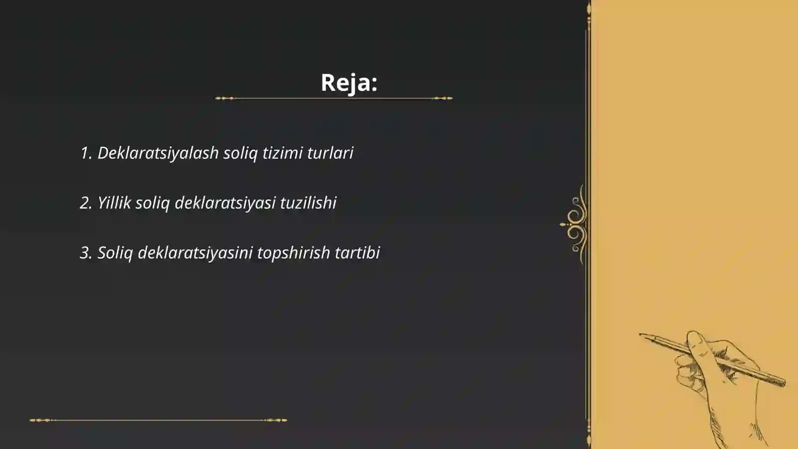 Darslik "Oʻzbekistonda deklaratsiyalash usulida soliqqa tortish" 2