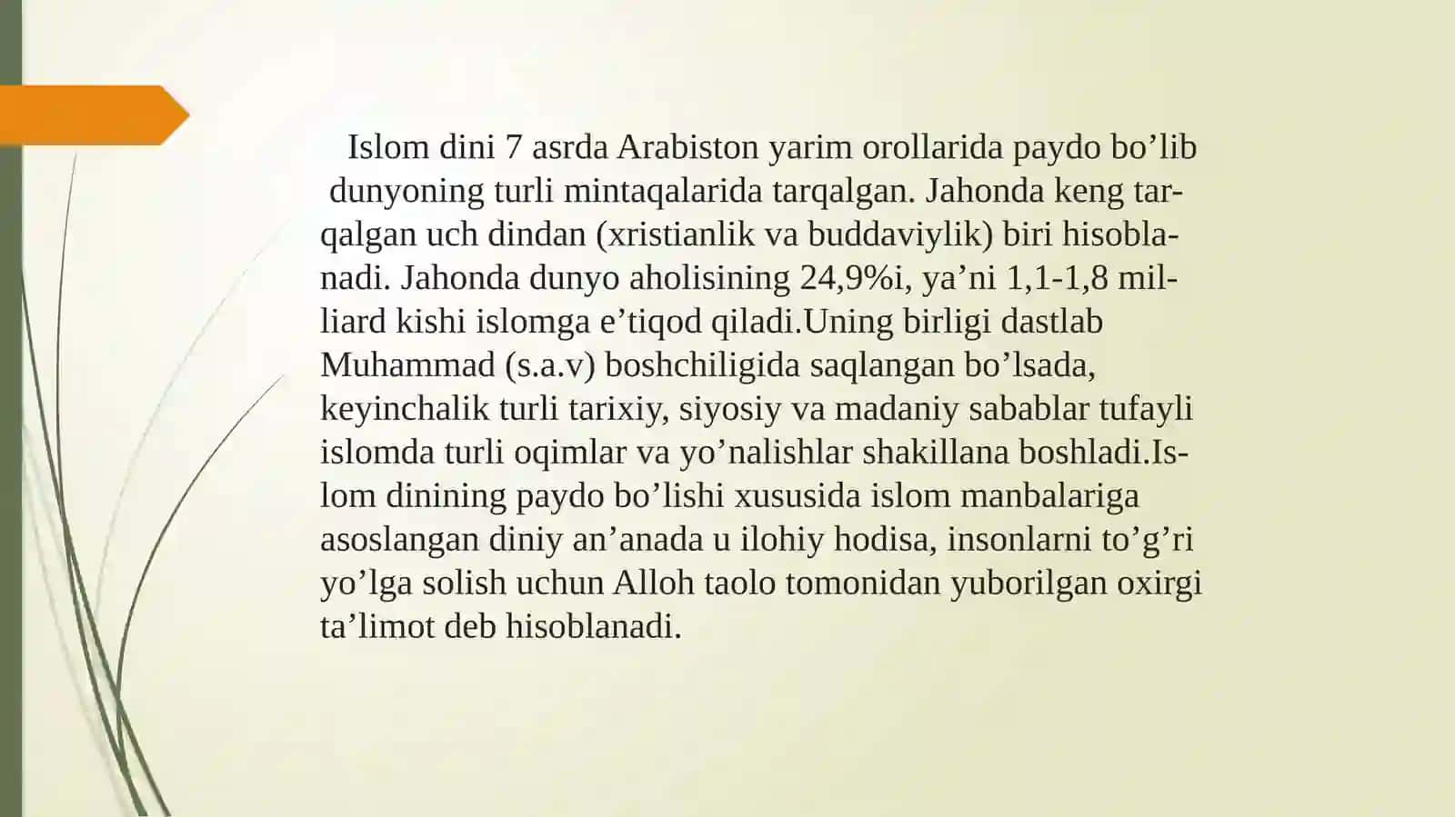 Islom oqimlari va yunalishlarining paydo bo’lish sabablari, e’tiqodidagi bo’linishlarning sabablari va oqibatlari 2