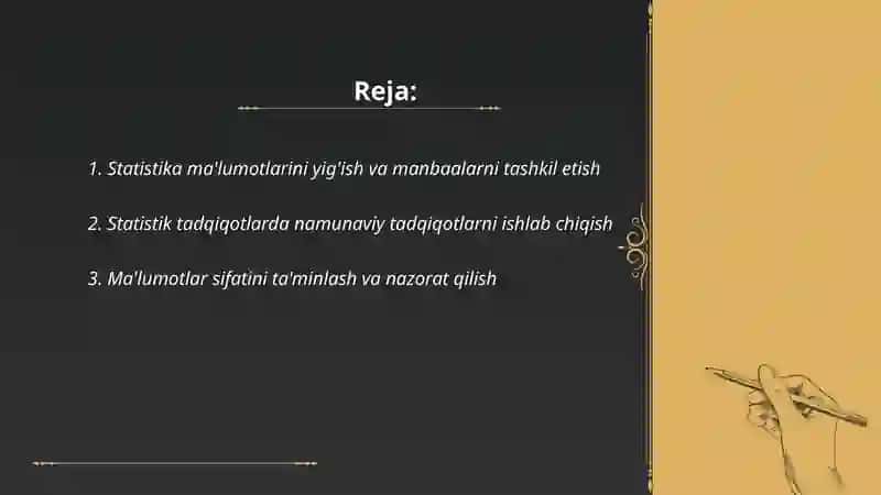 Statistikaning oldiga qo'yilgan vazifalar 2