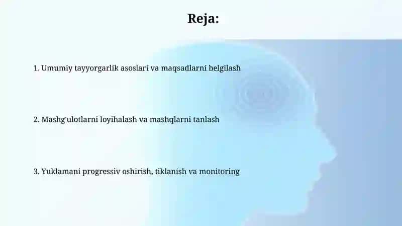 Koʻpkurash mashqlarni rejalashtirish asoslari 2