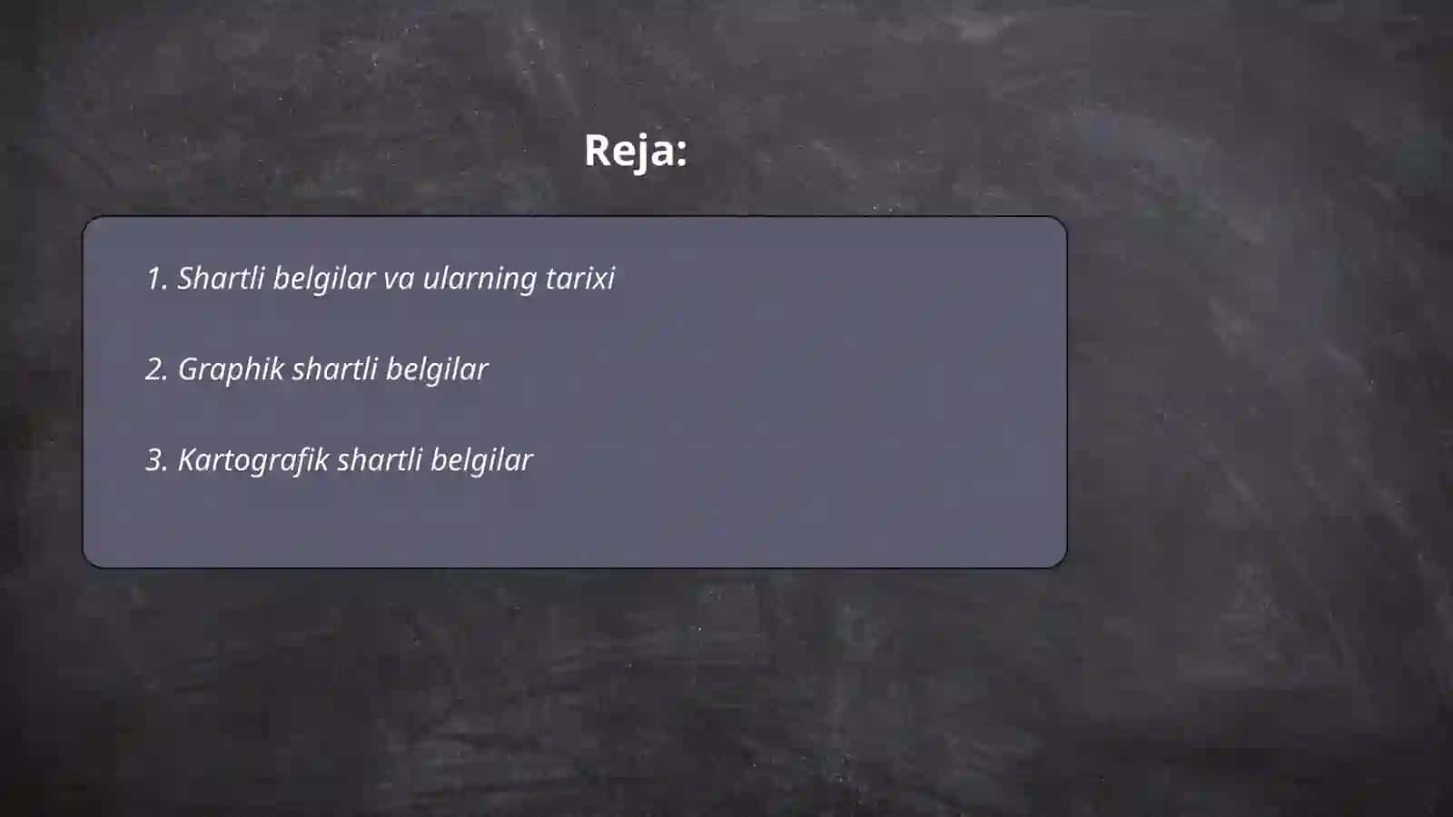 Shartli belgilar 2