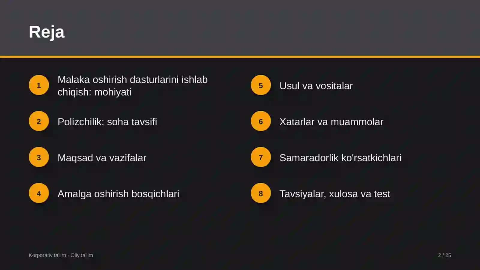 Polizchilikda kasbiy malaka oshirish dasturlarini ishlab chiqish 2