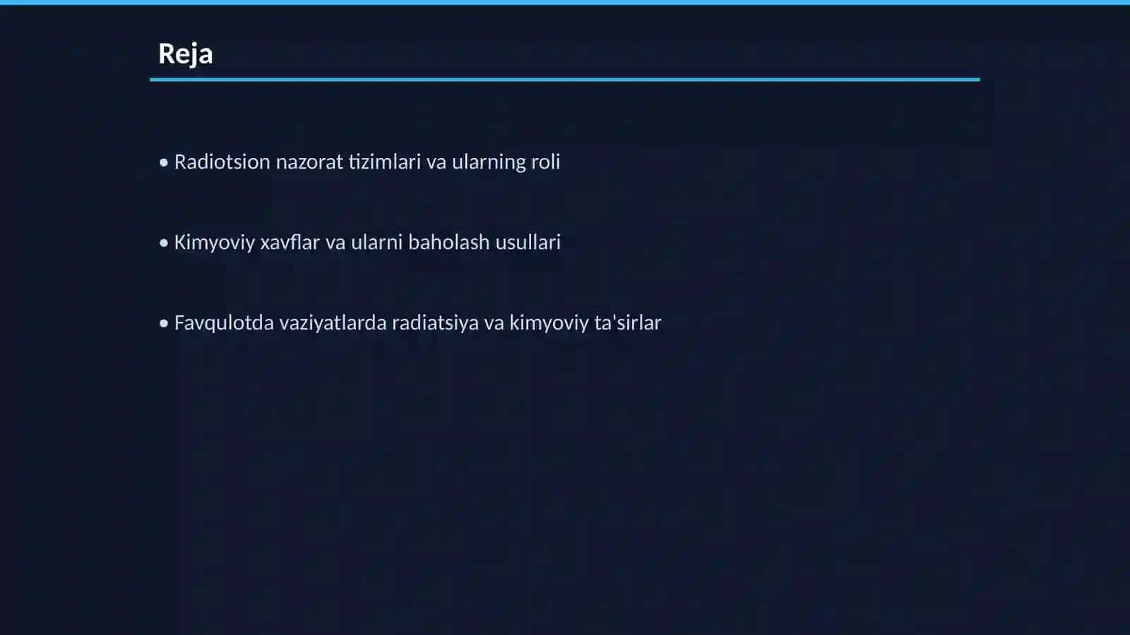 Favqulotda vaziyatlarda radiotsion va kimyoviy vaziyatlarni baholash 2
