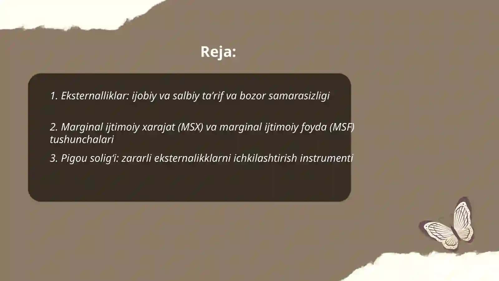 Eksternalliklar natijasida bozorda yuzaga keladigan samarasizlik va davlatning aralashuv mexanizmlari 2