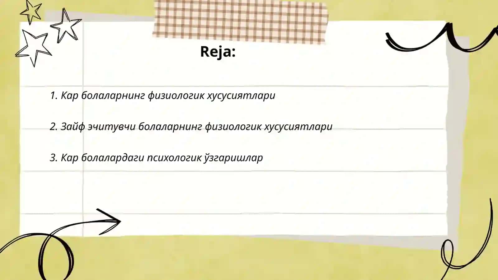 Кар ва зайф эчитувчи болаларнинг физиологик ва психологик узига хос хусусиятлари 2
