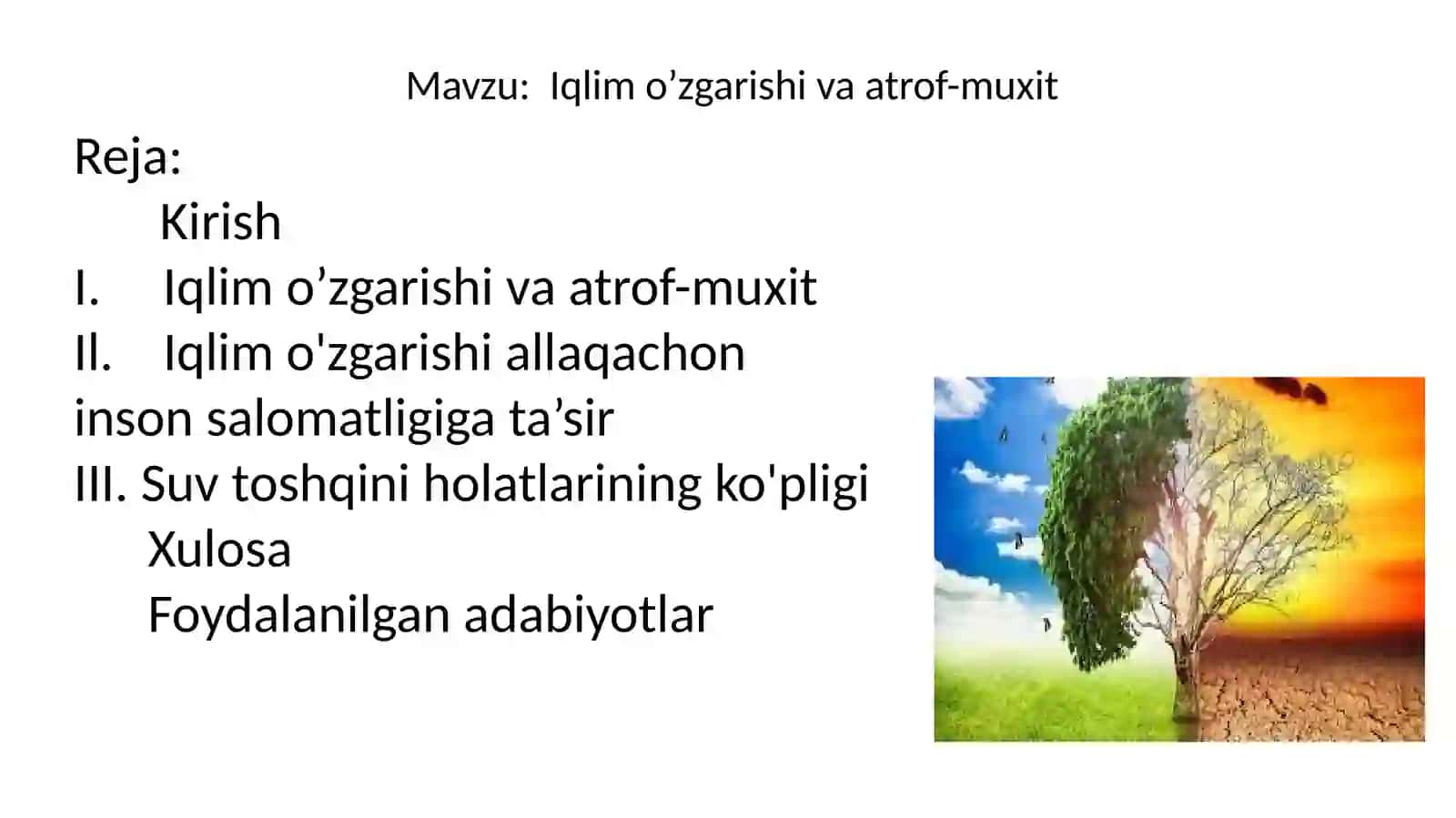 Iqlim o’zgarishi va atrof-muxit 2