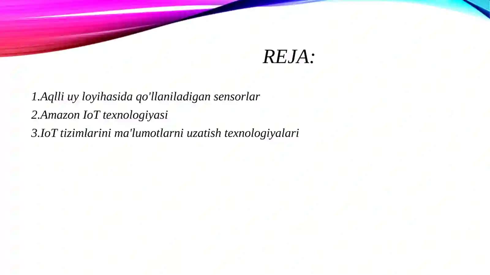 Aqlli uy loyihasida qo‘llaniladigan sensorlar 2