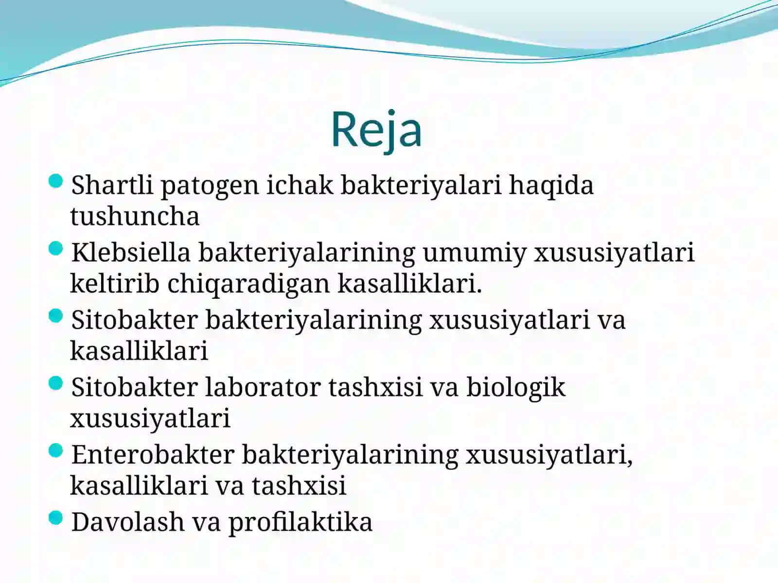 Shartli patogen dioreogen ichak gruppa bakteriyalari: Sitobakter, Klebsiella, Enterobakter vа ularning amaliyotdagi ahamiyati. Ularkeltirib chiqaradigan kasalliklar, laborator tashxisi 2