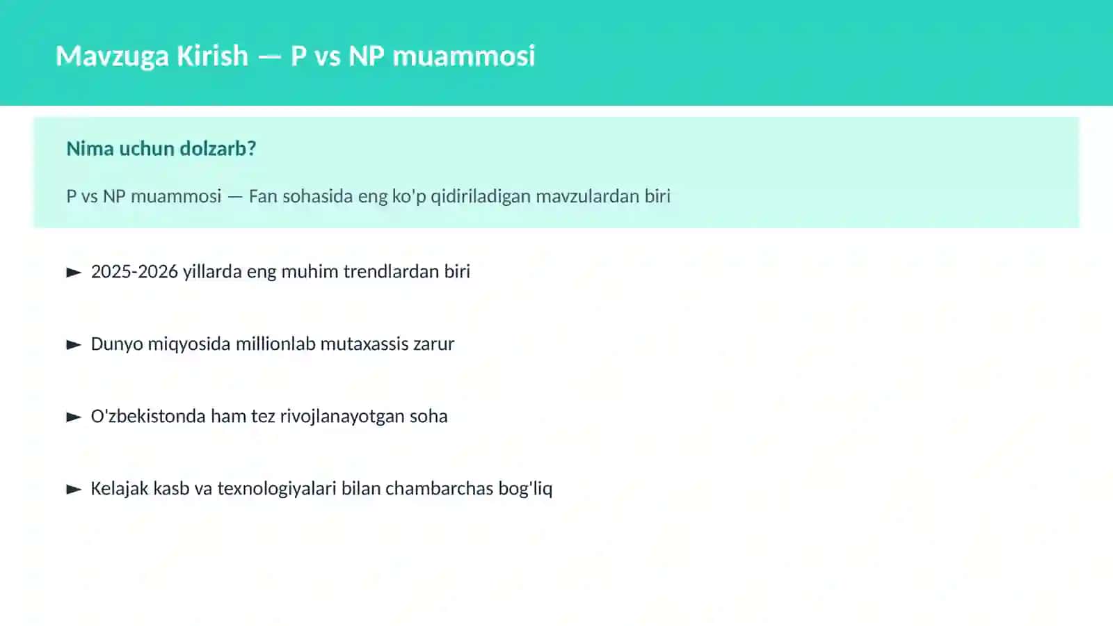 P vs NP muammosi 2