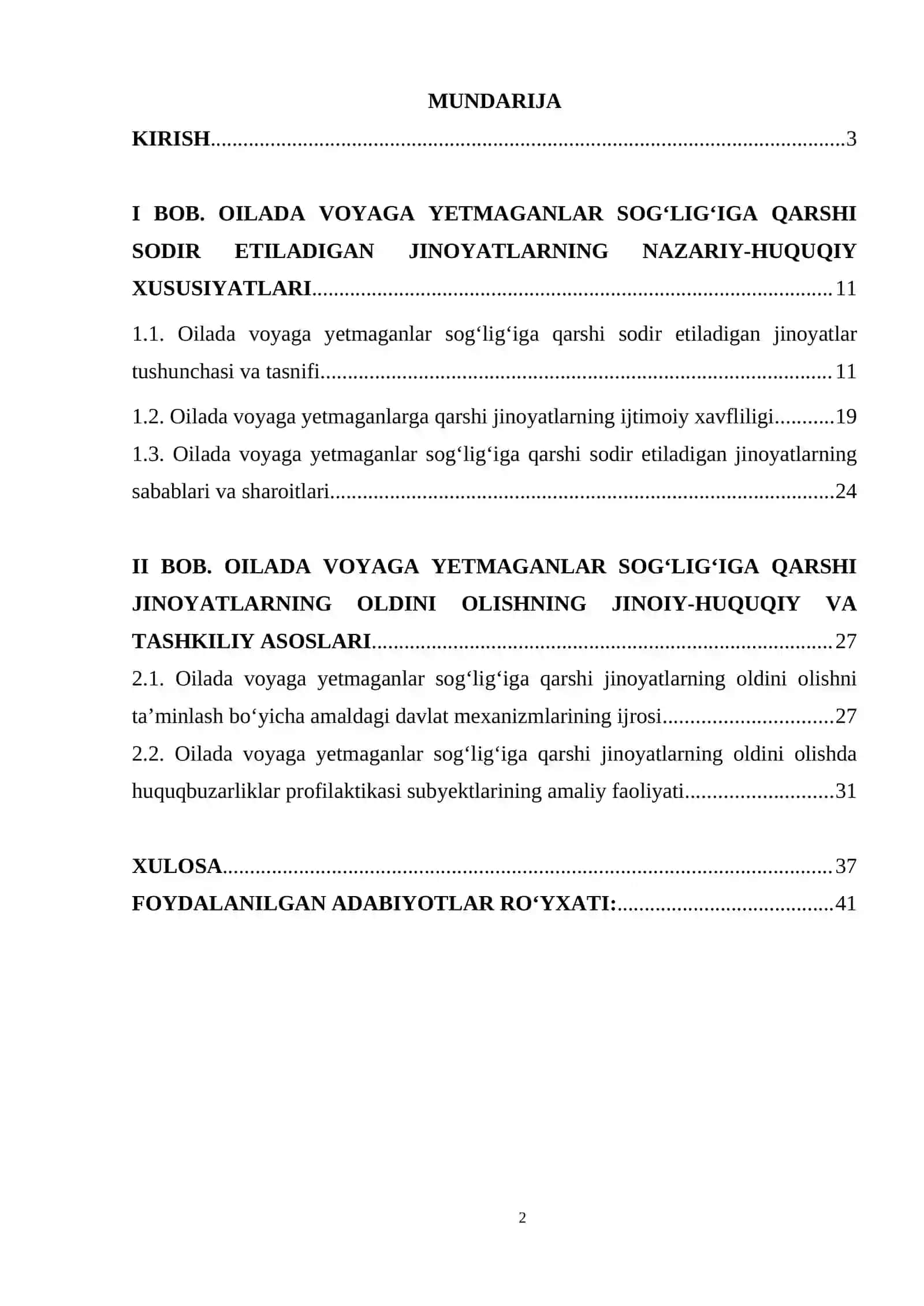 Oilada Voyaga Yetmaganlarning Sog'lig'iga Qarshi Sodir Etiladigan Jinoyatların Oldini Olış 2