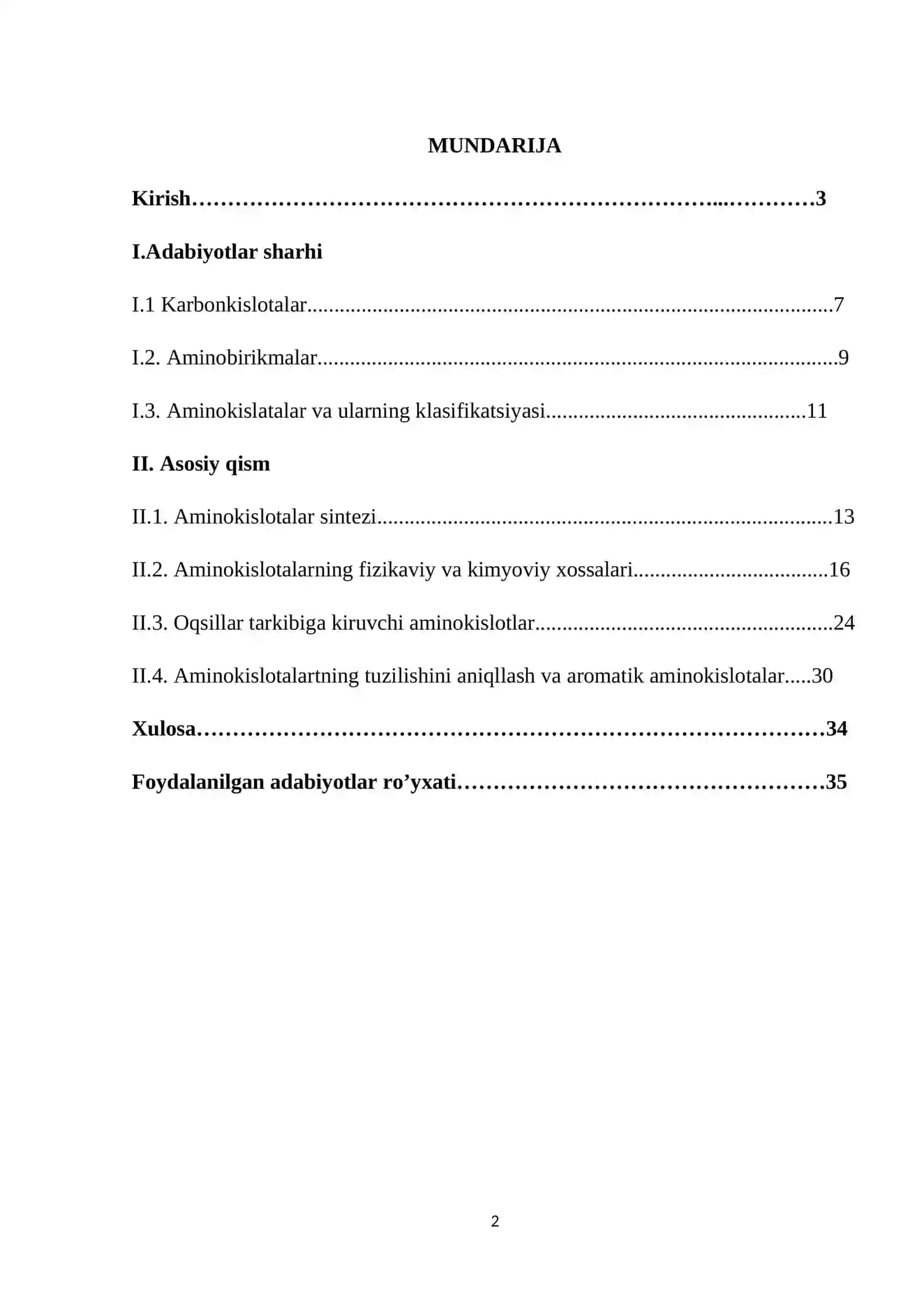 Aminokislotalar KURS ISHI 2