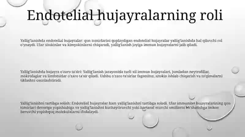 Yallig'Lanish Reaksiyasi Vaqtida Hujayralarning O'Zaro Tasiri 2