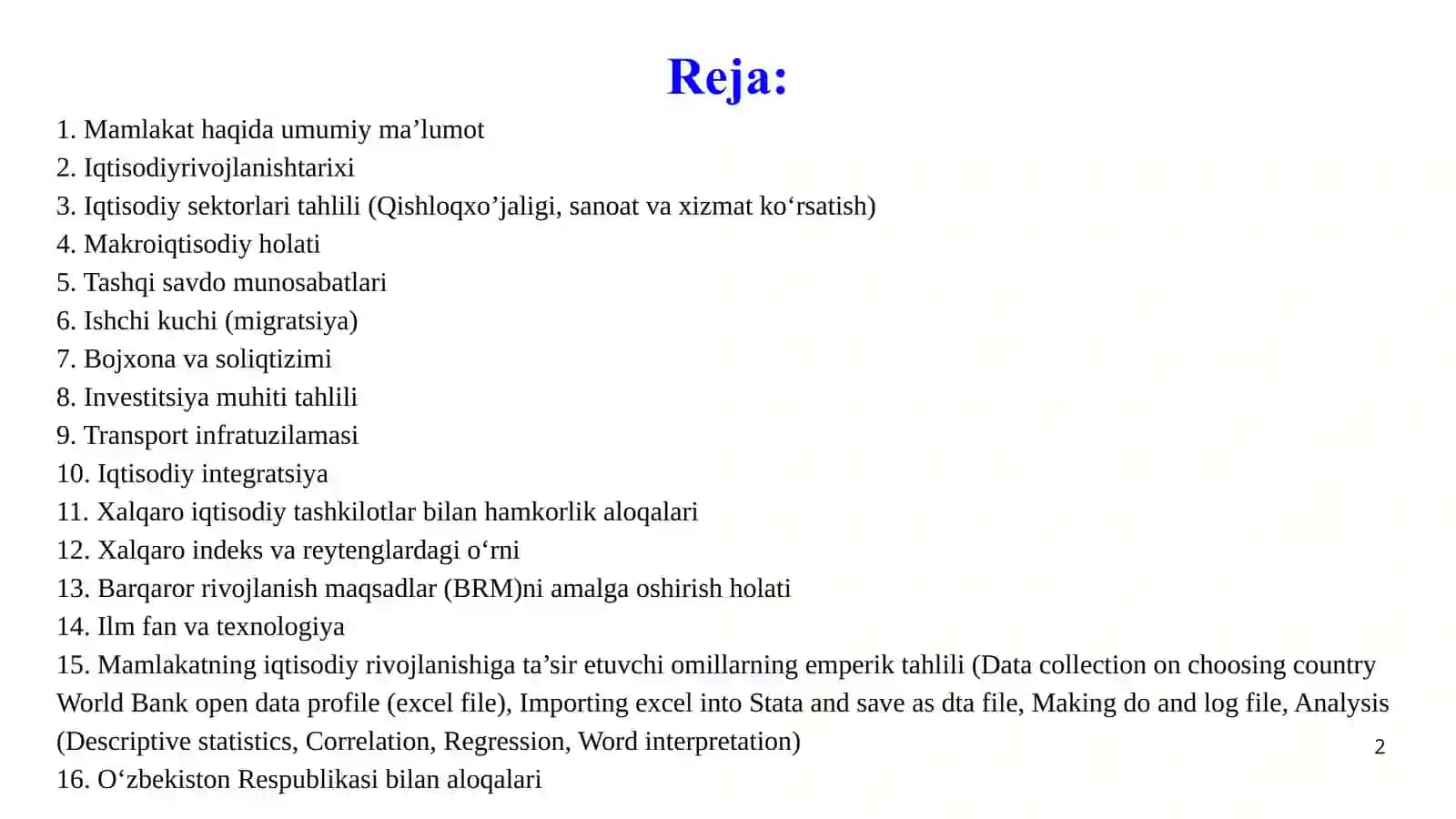 Venesuella iqtisodiyoti va emperik tahlili 2
