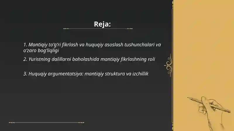 Mantiqy toʻgʻri fikrlash va huquqiy asoslashning yurist faoliyatidagi roli 2