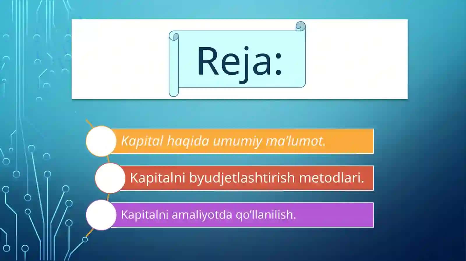 Kapitalni byudjetlashtirish metodlari va amaliyoti 2