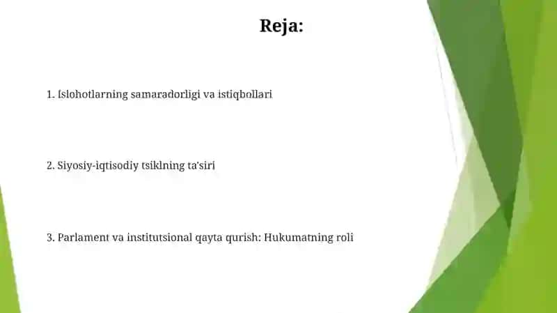 Parlament va institutsional qayta qurish hukumat va siyosiy iqtisodiy siklning o’rni 2