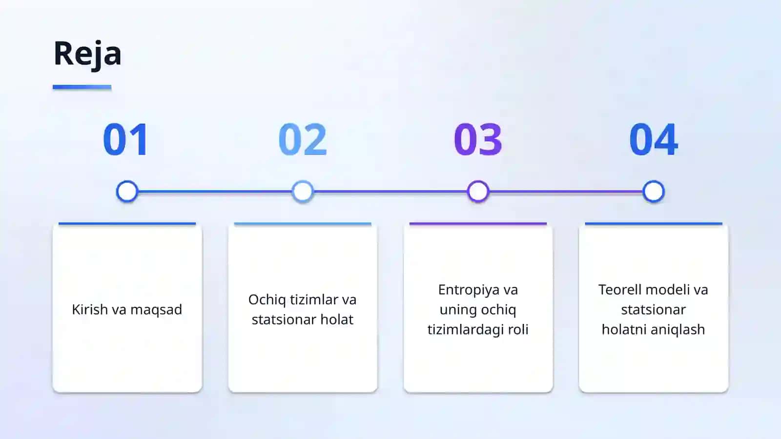 Ochiq sistema barqaror statsionar holatining entropiyasi. Statsionar holatni Teorell modelida aniqlash. 2