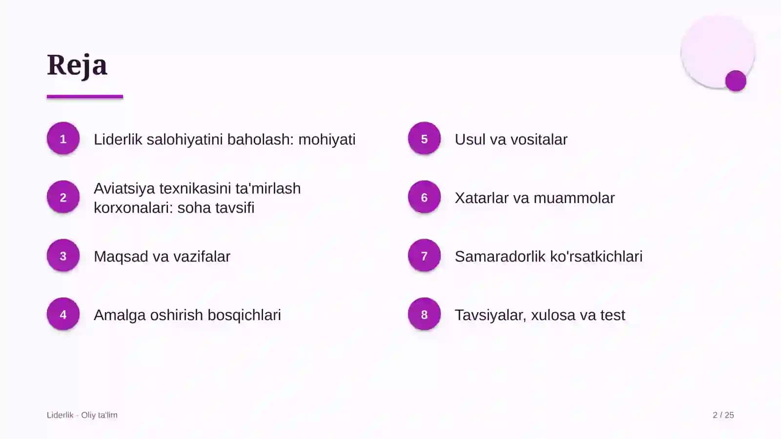 aviatsiya texnikasini ta'mirlash korxonalarida liderlik salohiyatini baholash 6614 2