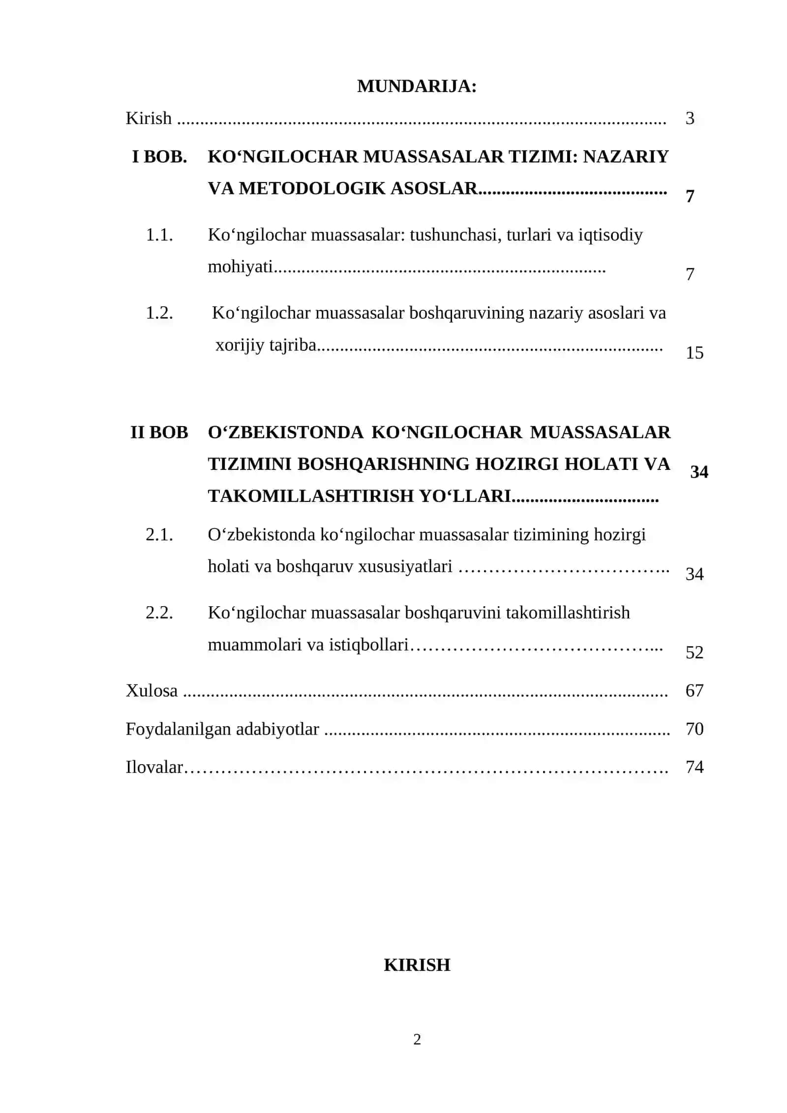O‘ZBEKISTONDA KO‘NGILOCHAR MUASSASALAR TIZIMINI BOSHQARISHNING XUSUSIYATLARI 2