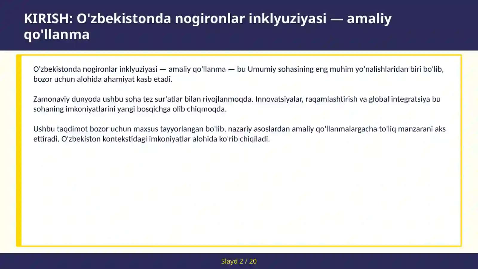 O'ZBEKISTONDA NOGIRONLAR INKLYUZIYASI — AMALIY QO'LLANMA 2
