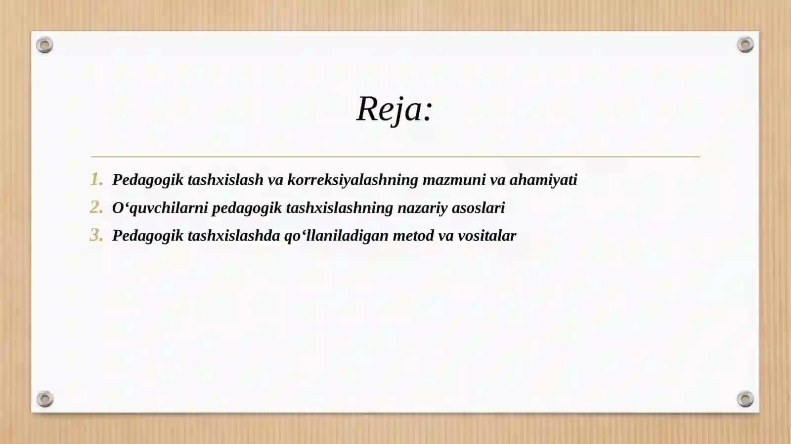 O‘QUVCHILARNI PEDAGOGIK TASHXISLASH VA KORREKSIYALASH YO‘LLARI. 2