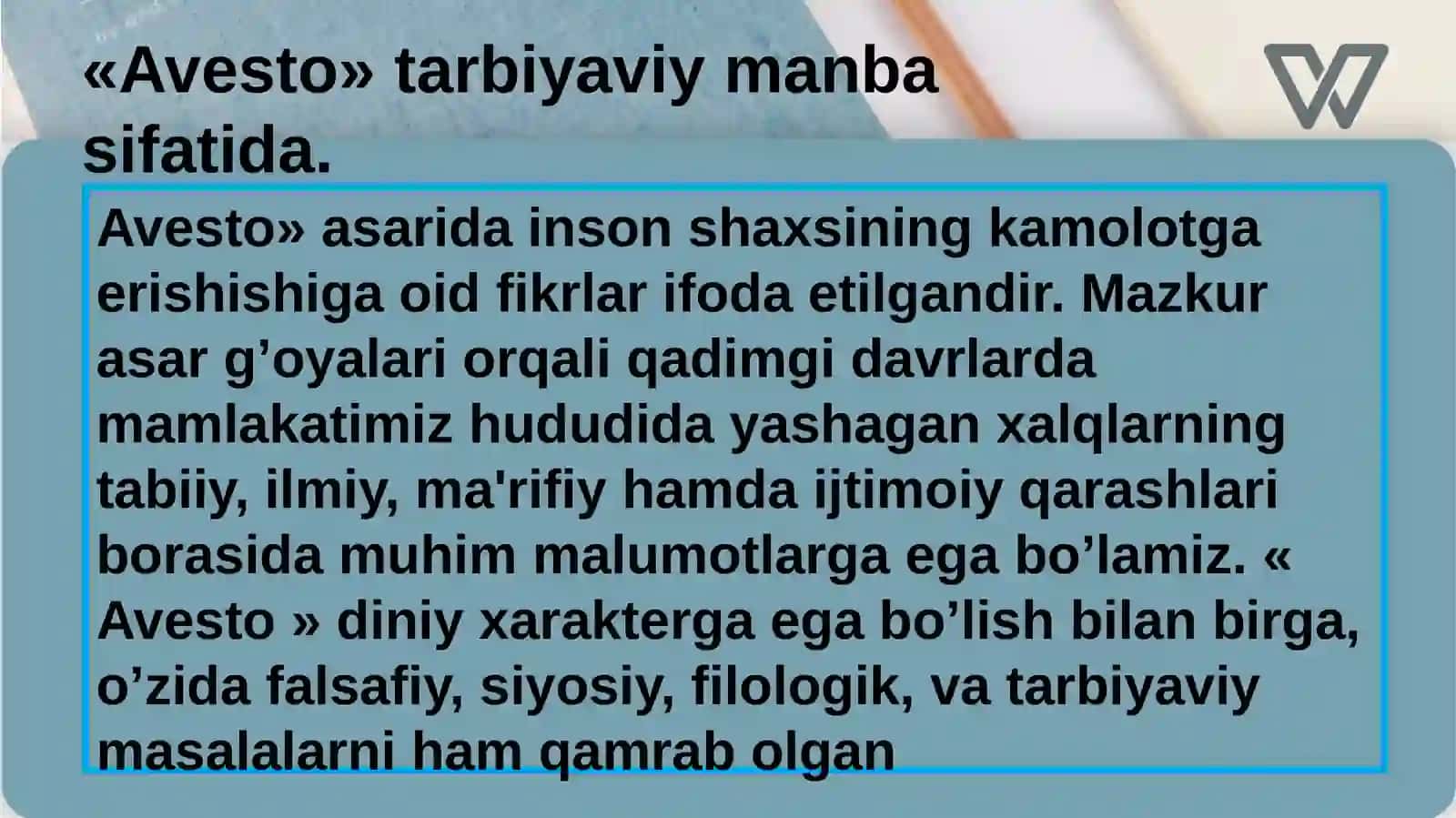 Avestodagi pedagogik qarashlar 2
