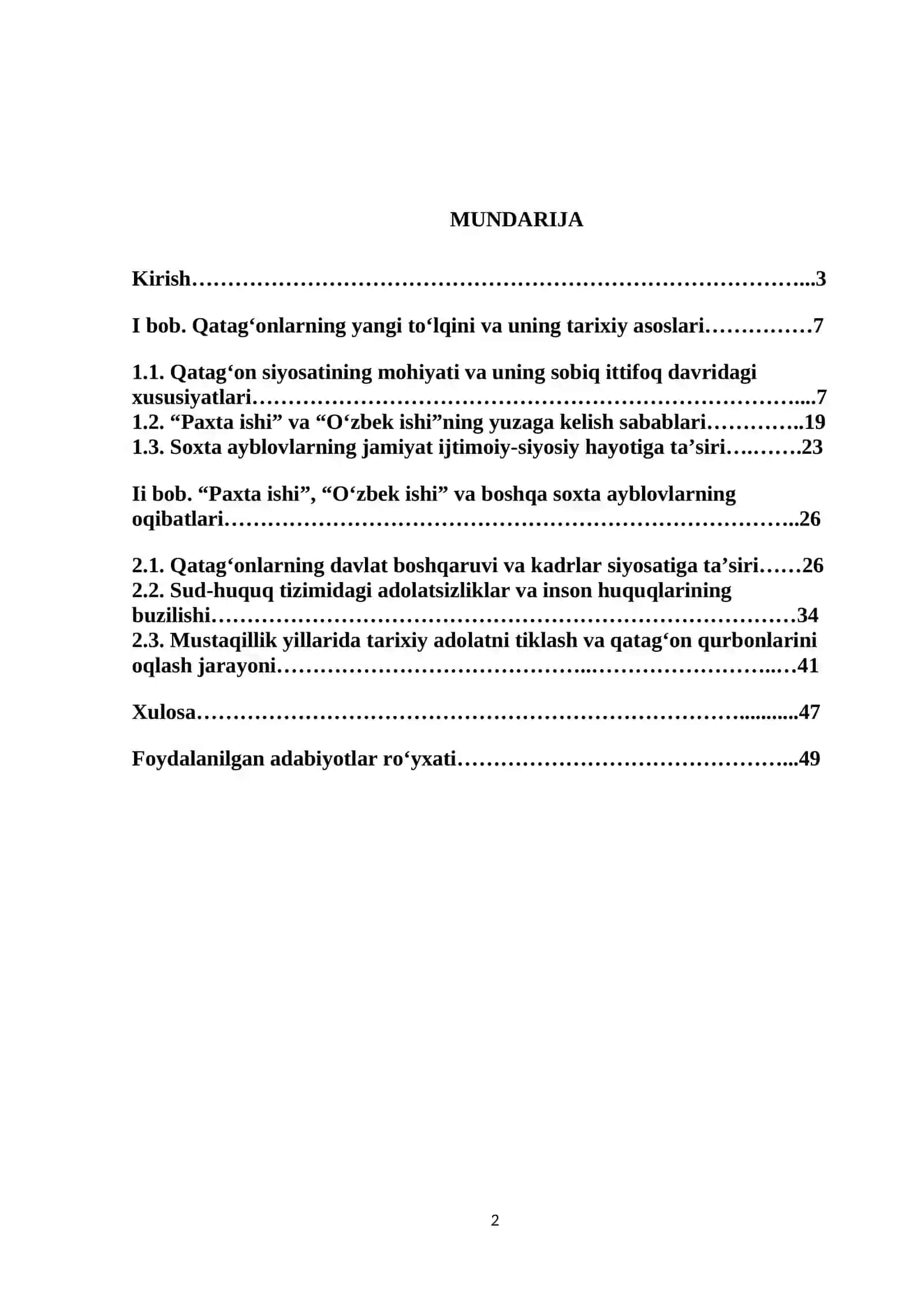 Qatag'onlarning yangi to'lqini "Paxta ishi, "Oʻzbek ishi" va boshqa soxta ayblovlar 2