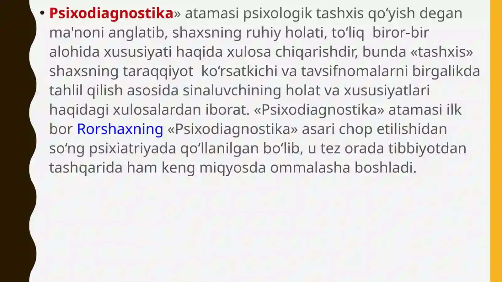 Psixologik diagnostika va ularning imkoniyatlari 2