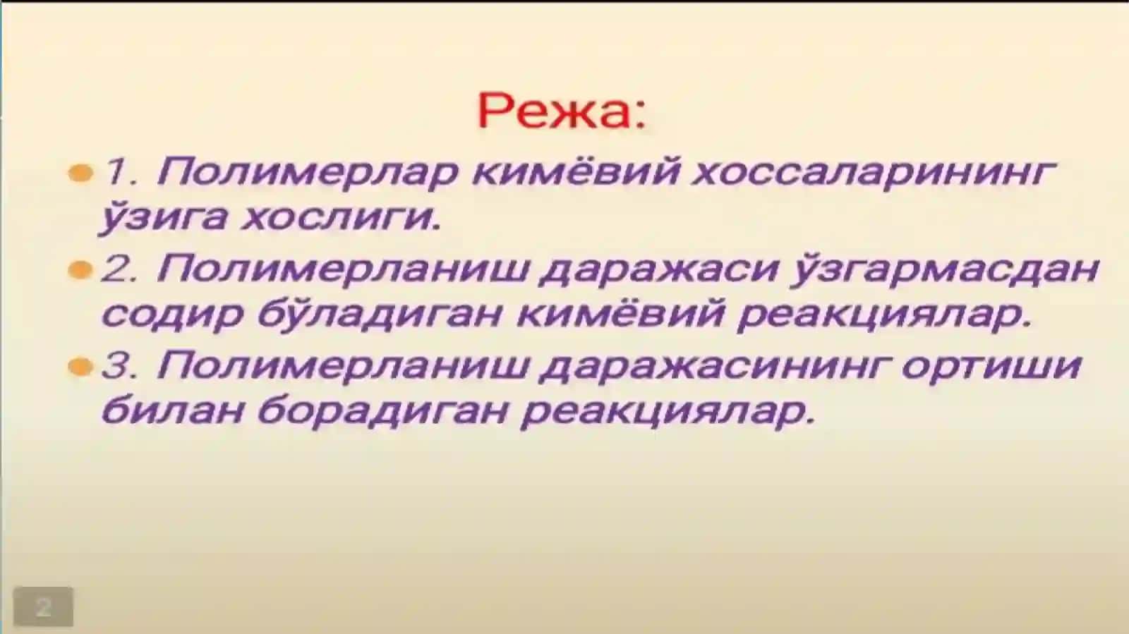 polimerlarning kimyoviy o'zgarishlari 2