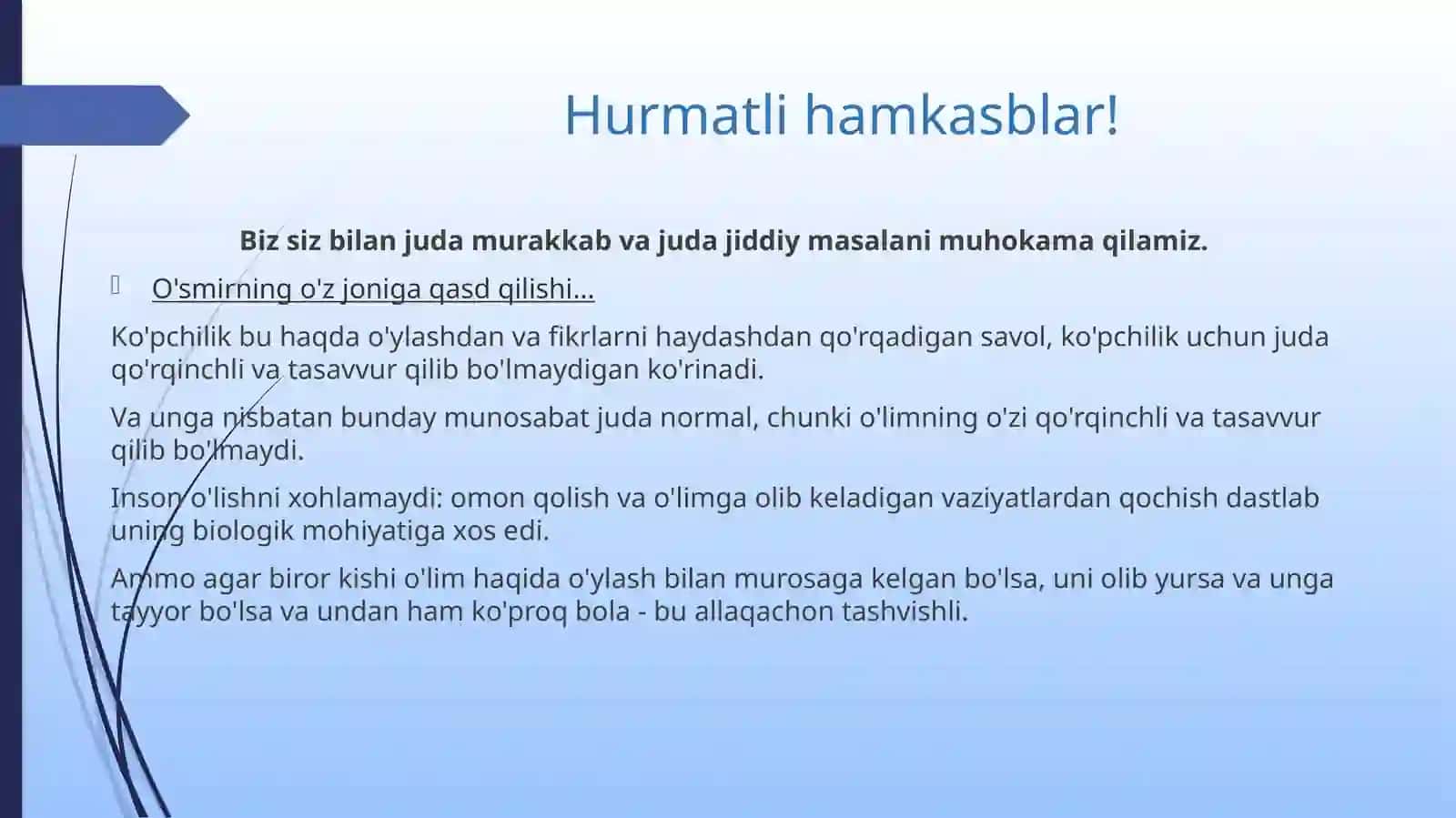 O'smirlarda o'z joniga qasd qilish xatti-harakatlarining oldini olish 2