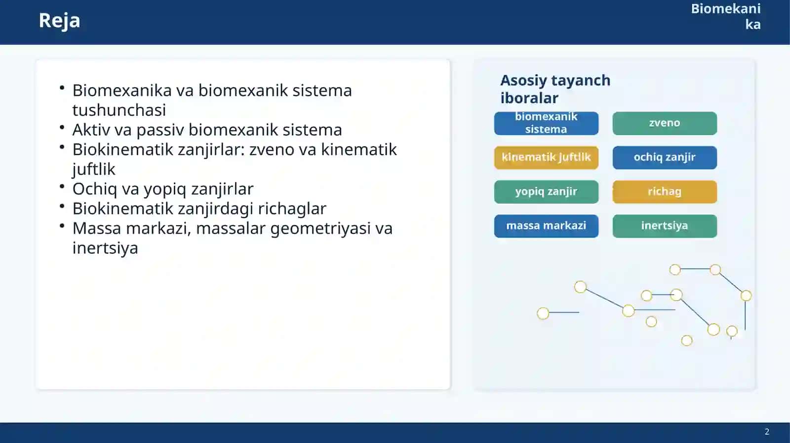 Biomexanika va biomexanik sistema tushunchasi 2