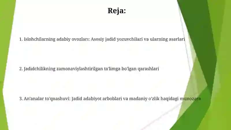 Jadid adabiyoti namoyandalari ning madaniyati, ma'rifat adabiyotga oid fikri 2